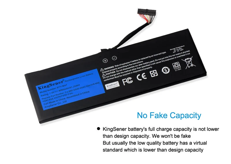 BTY-M47 Laptop Battery For MSI GS40 6QD 6QE GS43 GS43VR 7RE 6RE MS-14A1