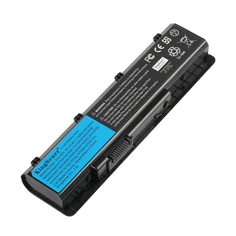 A32-N55 Laptop Battery for ASUS N45 N45S N45SL N55 N55S N55SF N75 N75S N75SL Series — 56Wh 10.8V