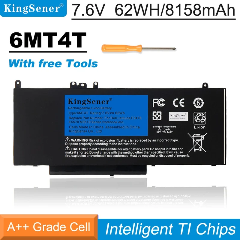Dell Latitude E5470 E5570 Precision M3510 Battery Replacement 6MT4T 62Wh