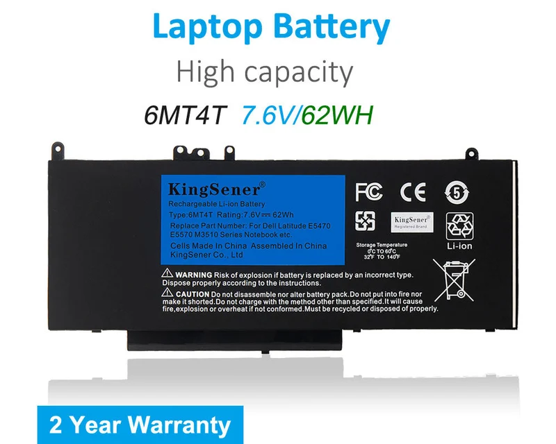 Dell Latitude E5470 E5570 Precision M3510 Battery Replacement 6MT4T 62Wh