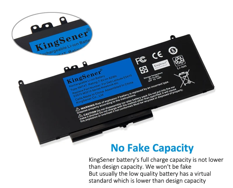 Dell Latitude E5470 E5570 Precision M3510 Battery Replacement 6MT4T 62Wh