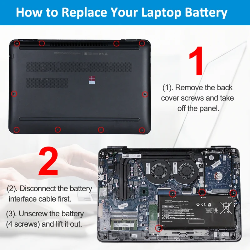 HP Omen 15-AX series Pavilion 15-BC Battery Replacement TE03XL 11.55V 61.6Wh