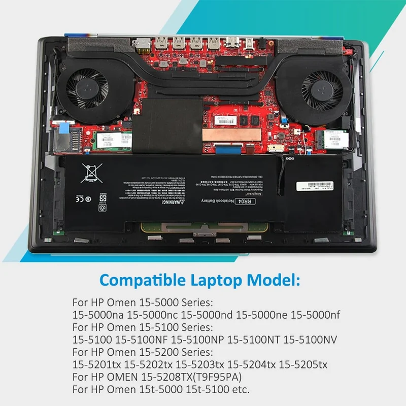 RR04 Laptop Battery for HP Omen 15-5000 15-5100 15-5200 Series — 15.2V 58Wh