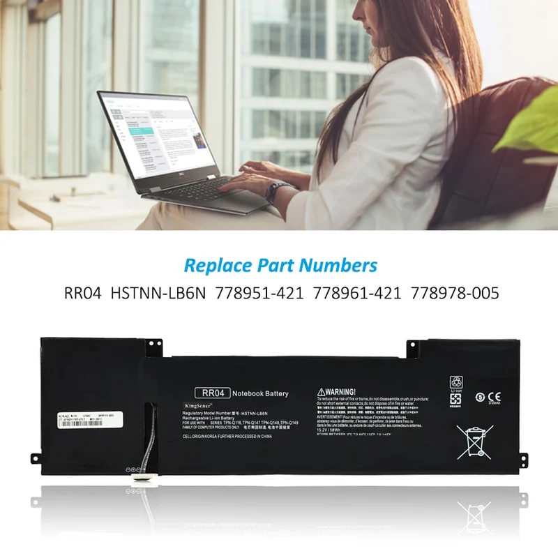 RR04 Laptop Battery for HP Omen 15-5000 15-5100 15-5200 Series — 15.2V 58Wh