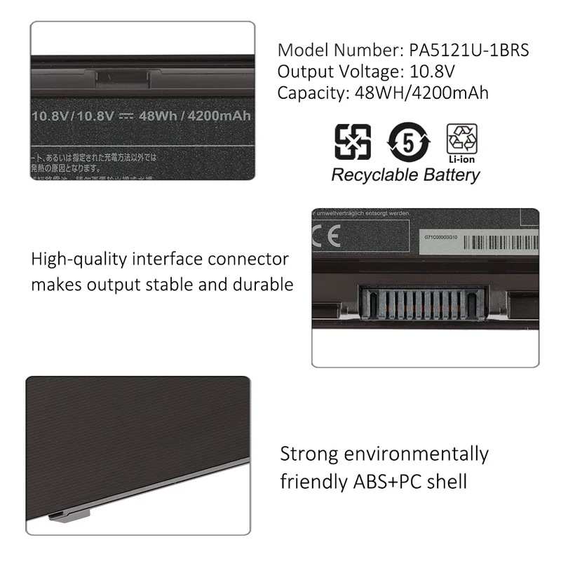 PA5121U Laptop Battery for Toshiba Satellite P75-A7100 P75-A7200 — 10.8V 48Wh