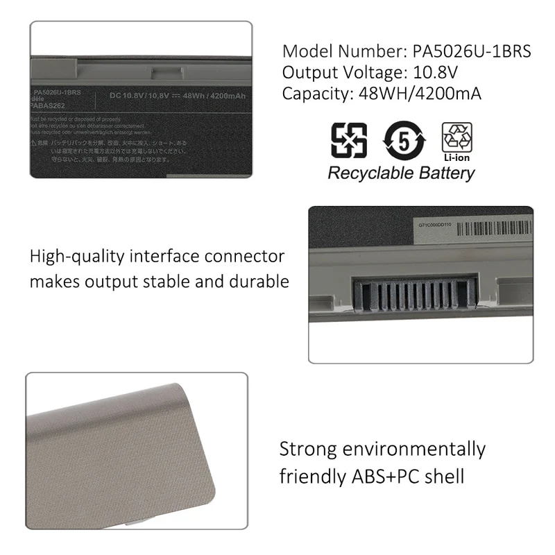 PA5026U PA5026U-1BRS Battery for Toshiba Satellite P855 P870 P850 P875 — 10.8V 48Wh