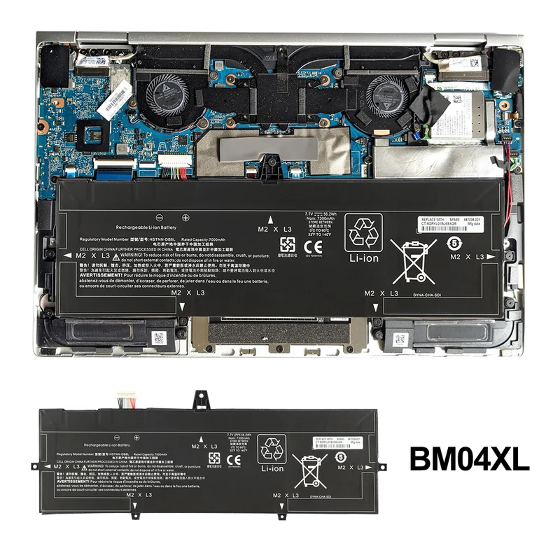 BM04XL Laptop Battery for HP EliteBook x360 1030 G3 G4 Series — 7.7V 56.2Wh