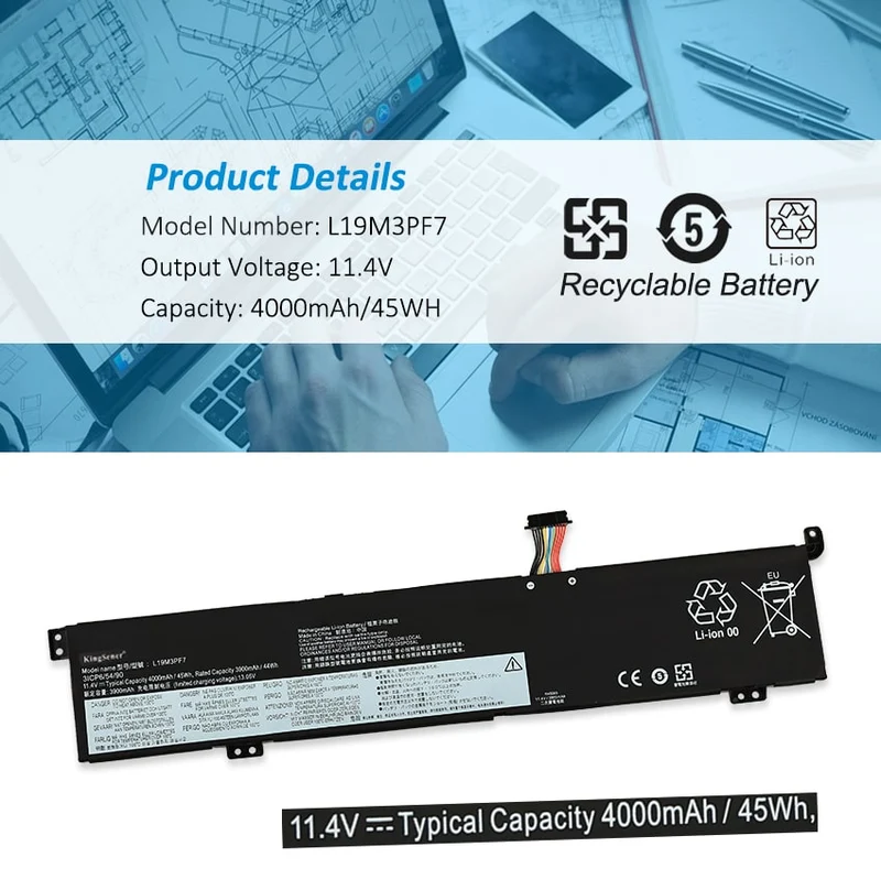 L19M3PF7 L19L3PF3 L19D3PF4 Battery for Lenovo IdeaPad Creator 5 Gaming 3 — 11.4V 45Wh