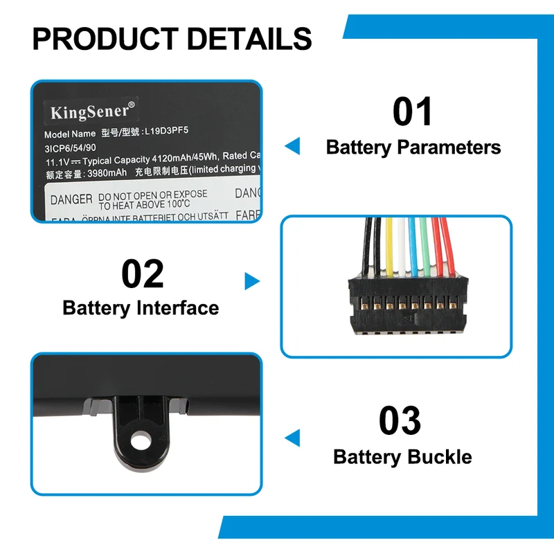 L19D3PF5 Laptop Battery for Lenovo IdeaPad 3-14ADA05 3-14ARE05 3-15IIL05 Series — 11.1V 45Wh