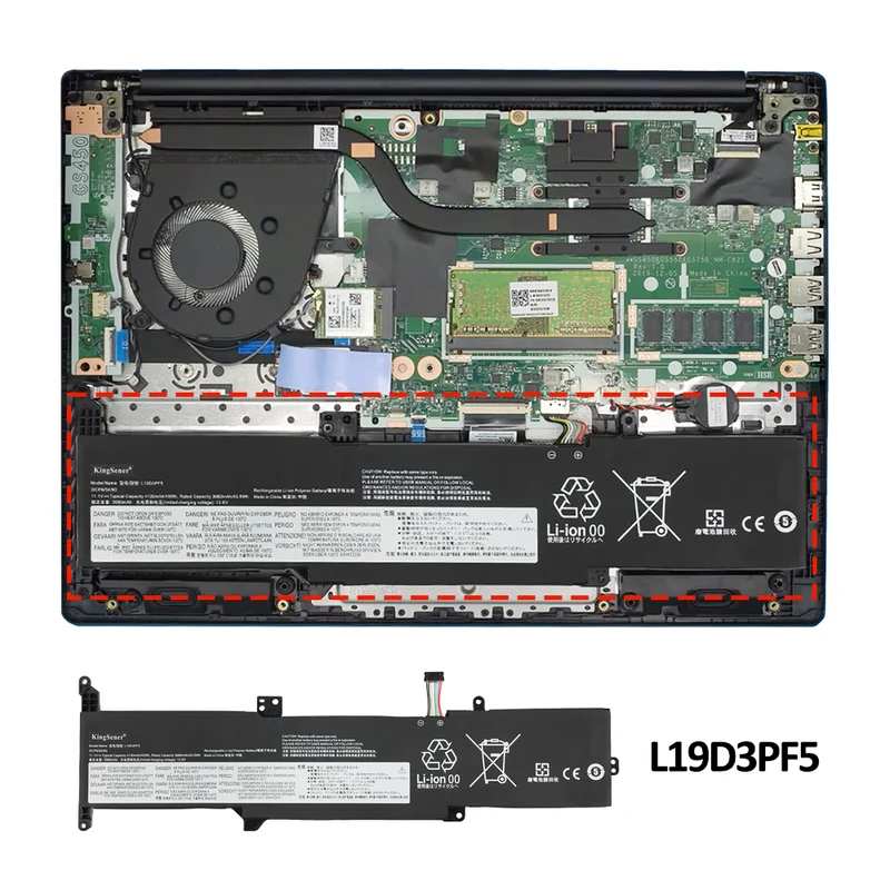 L19D3PF5 Laptop Battery for Lenovo IdeaPad 3-14ADA05 3-14ARE05 3-15IIL05 Series — 11.1V 45Wh
