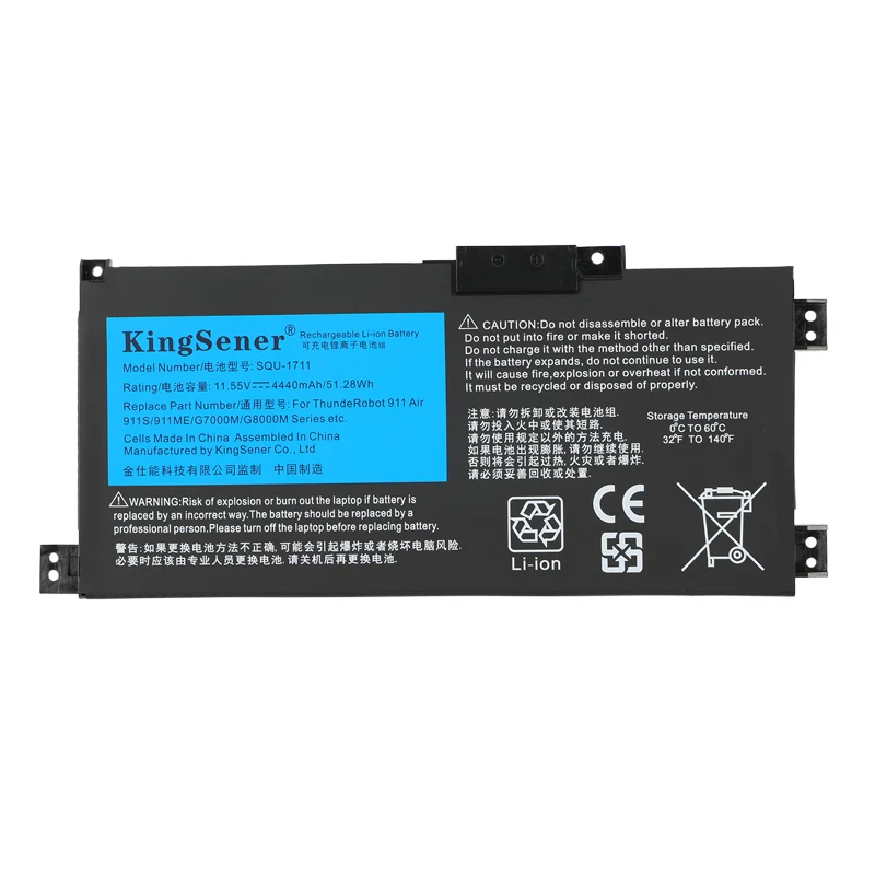 SQU-1711 Laptop Battery For ThundeRobot 911 Air 911ME 911MT 911S G7000M G8000M SQU-1718 | KingSener