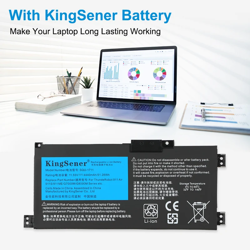 SQU-1711 Laptop Battery For ThundeRobot 911 Air 911ME 911MT 911S G7000M G8000M SQU-1718 | KingSener