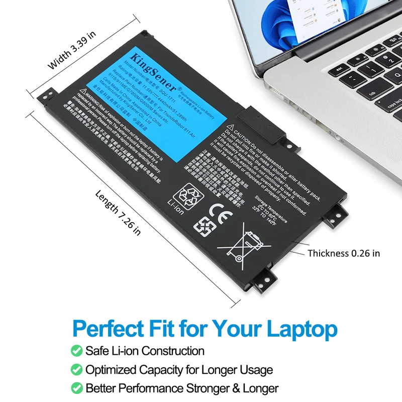 SQU-1711 Laptop Battery For ThundeRobot 911 Air 911ME 911MT 911S G7000M G8000M SQU-1718 | KingSener