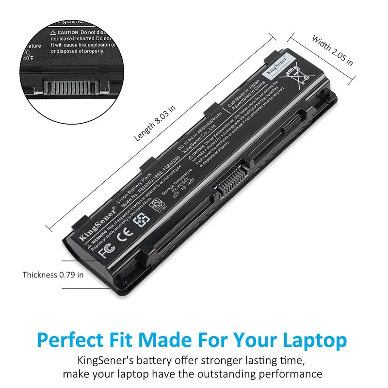 PA5024U-1BRS Replacement Battery for Toshiba Satellite C800 C850 C870 L800 L830 L850 L870 — 10.8V 48Wh