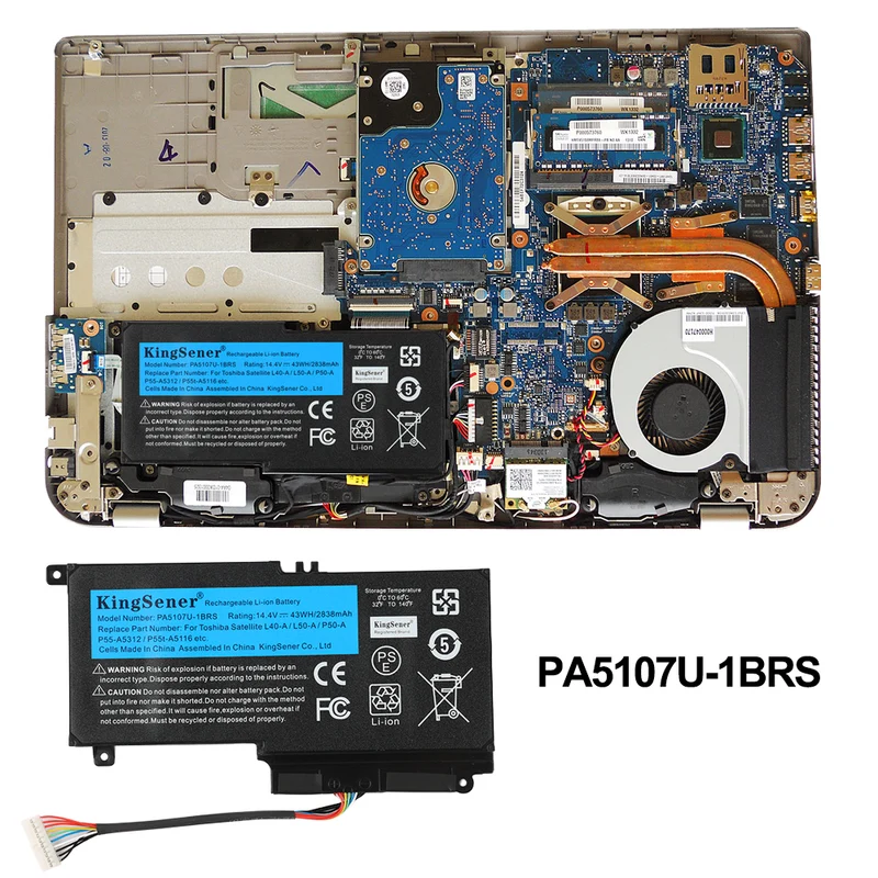 PA5107U / PA5107U-1BRS Battery for Toshiba Satellite L45 L45D L50 S55 P55 L55 L55T P50 P50-A — 14.4V 43Wh 2838mAh