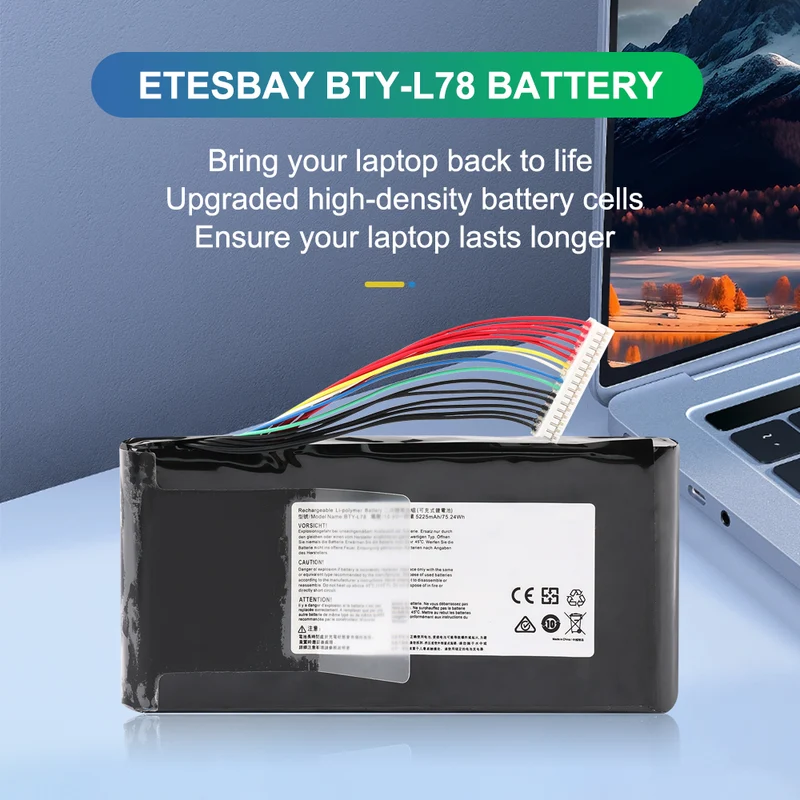 BTY-L78 Laptop Battery For MSI GT62 GT62VR GT80S GT73 GT73VR GT83 GT83VR GT75 GT75VR MS-1812 MS-1814 5225mAh | US Stock