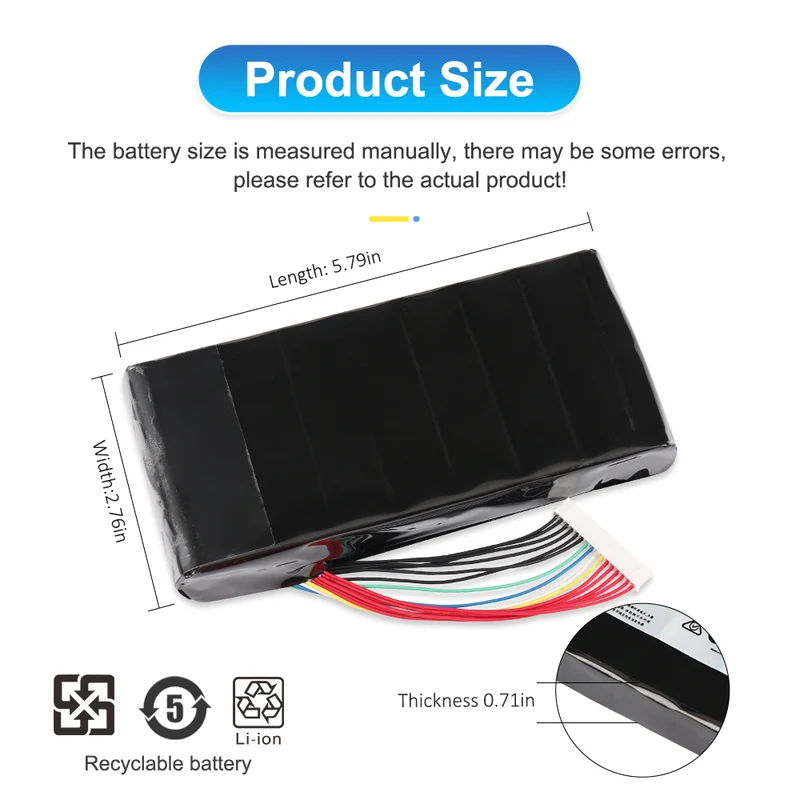 BTY-L78 Laptop Battery For MSI GT62 GT62VR GT80S GT73 GT73VR GT83 GT83VR GT75 GT75VR MS-1812 MS-1814 5225mAh | US Stock