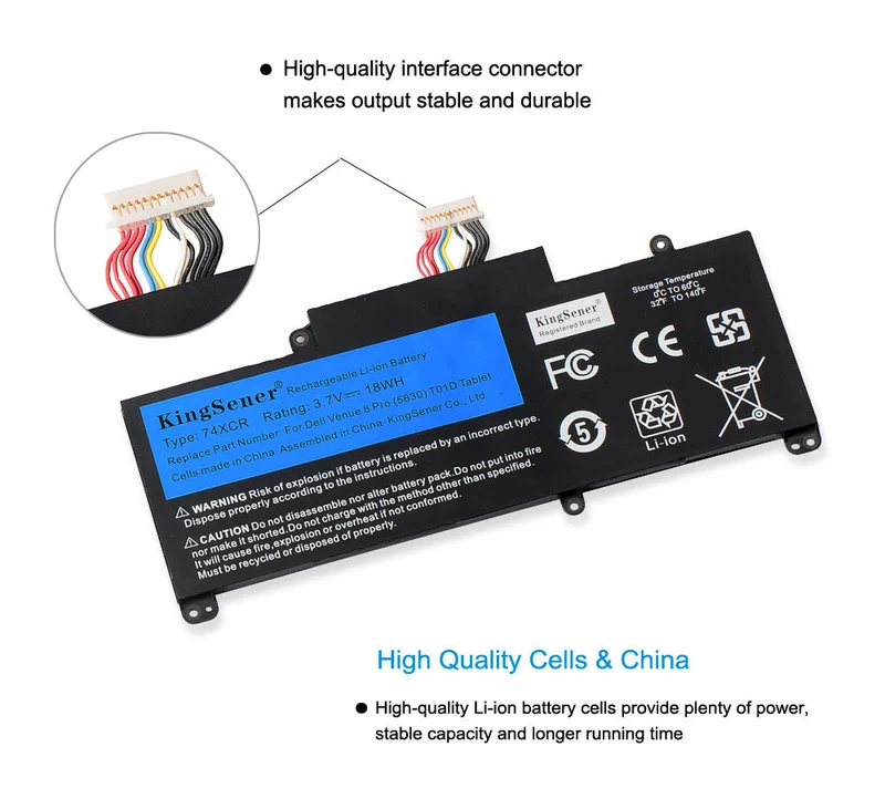 74XCR Battery For Dell Venue 8 Pro 5830 T01D Tablet 074XCR VXGP6
