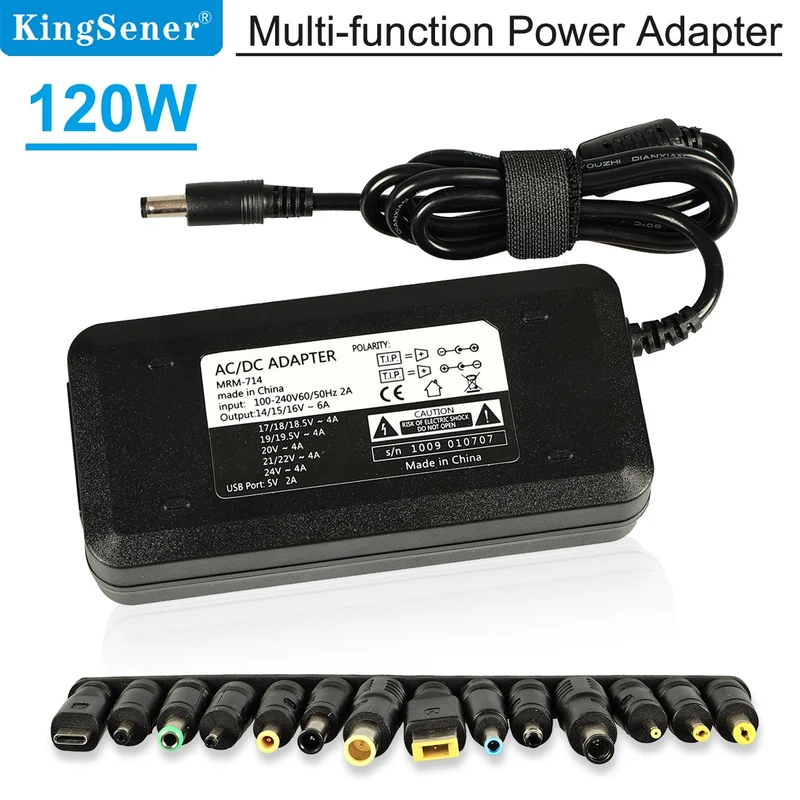 120W Multi-function Universal Power Adapter with 15 DC Tips