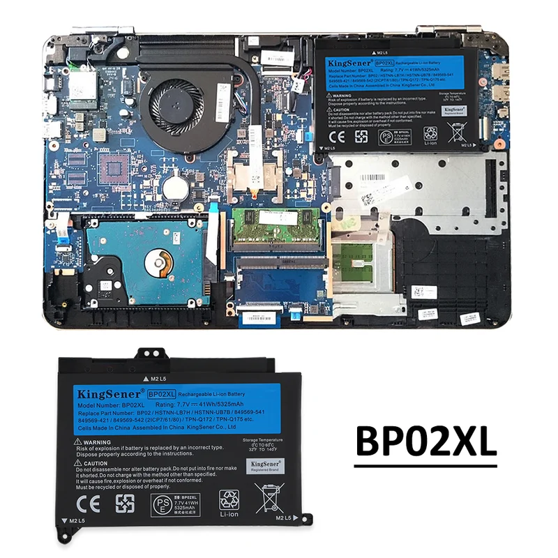 BP02XL Replacement Battery for HP Pavilion 15 15-AU 15-AW — 7.7V 41Wh