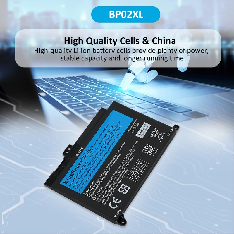 BP02XL Replacement Battery for HP Pavilion 15 15-AU 15-AW — 7.7V 41Wh