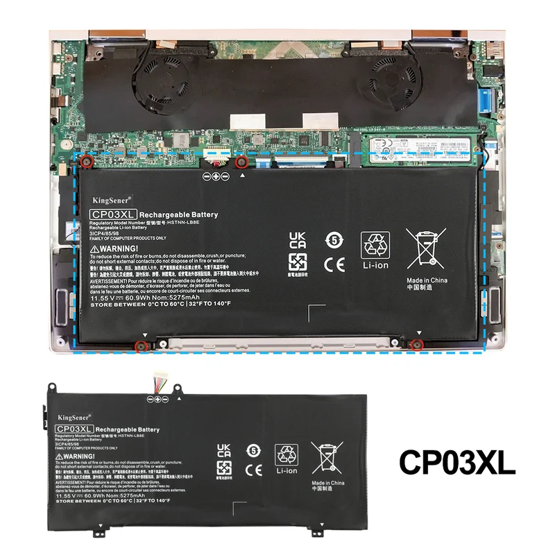 CP03XL Battery for HP Spectre x360 13-AE 60.9Wh 11.55V