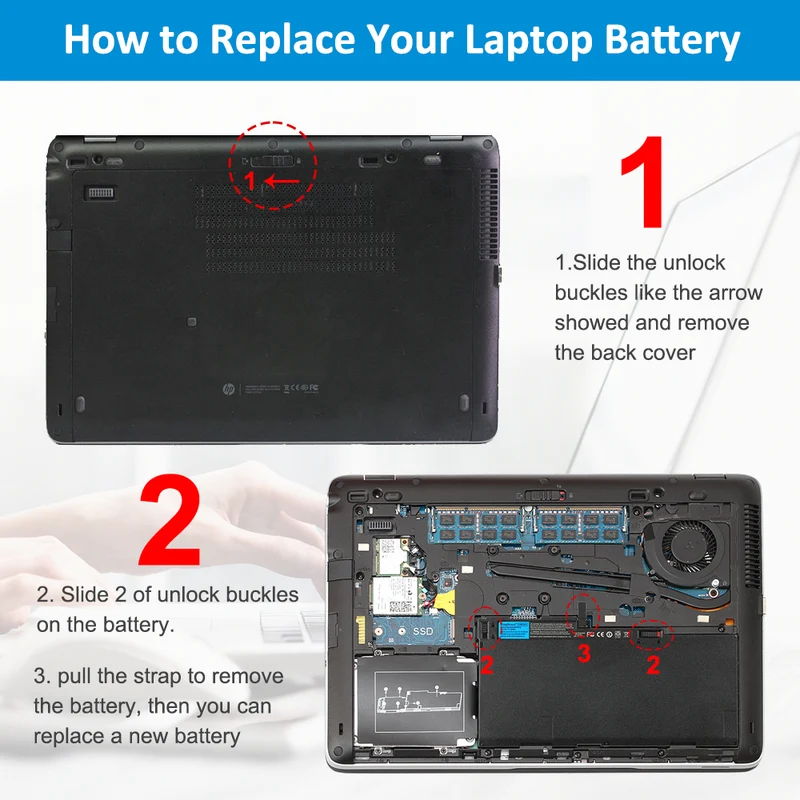 CM03XL Replacement Battery for HP EliteBook 840 845 850 740 745 750 G1 G2 — 11.25V 50Wh