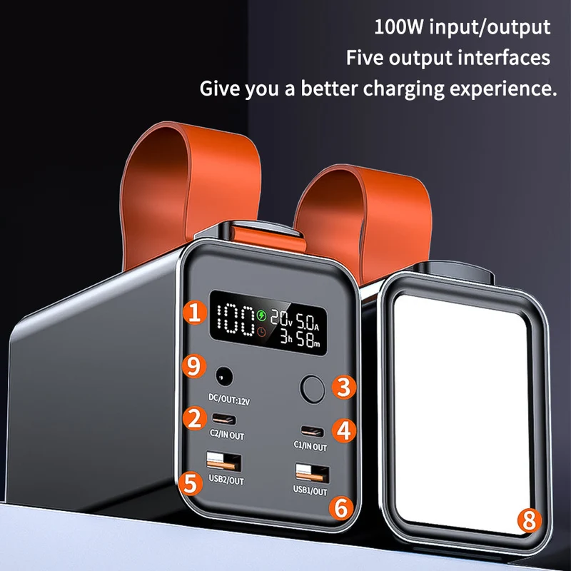 M6 60000mAh Power Bank 100W Fast Charging for Laptop
