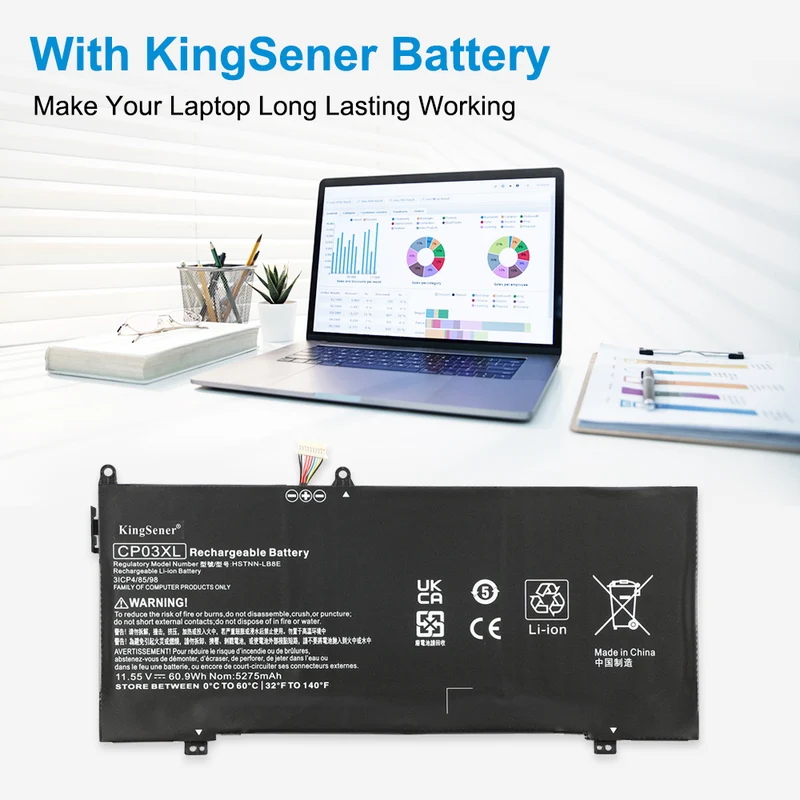 CP03XL Battery for HP Spectre x360 13-AE 60.9Wh 11.55V