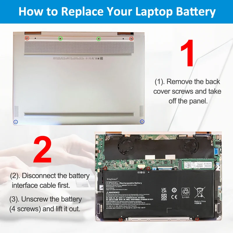CP03XL Battery for HP Spectre x360 13-AE 60.9Wh 11.55V