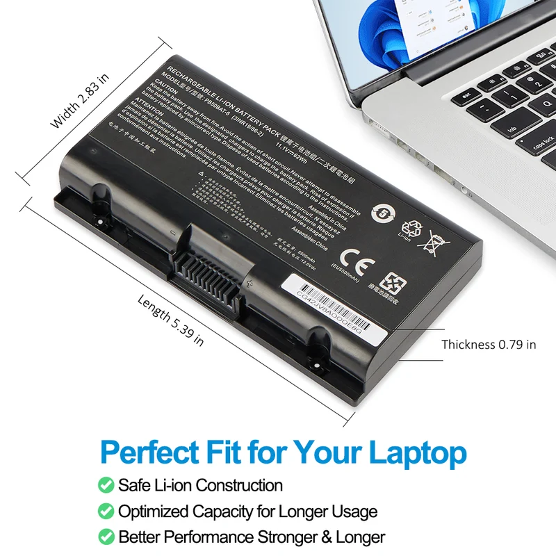 PB50BAT-6 Battery for Clevo PB51RF PB70EF PB71EF 62Wh