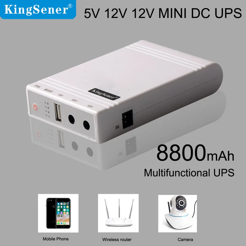 Mini Portable UPS 8800mAh 5V 12V DC Backup Power
