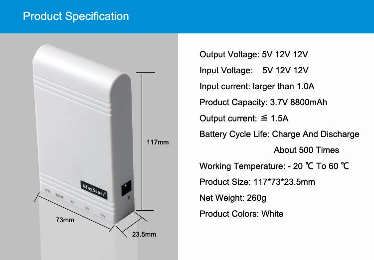 Mini Portable UPS 8800mAh 5V 12V DC Backup Power
