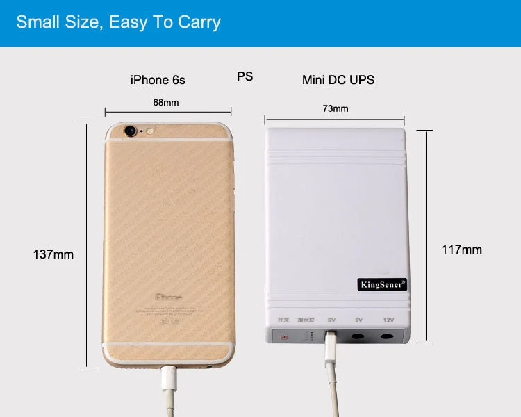 Mini Portable UPS 8800mAh 5V 12V DC Backup Power