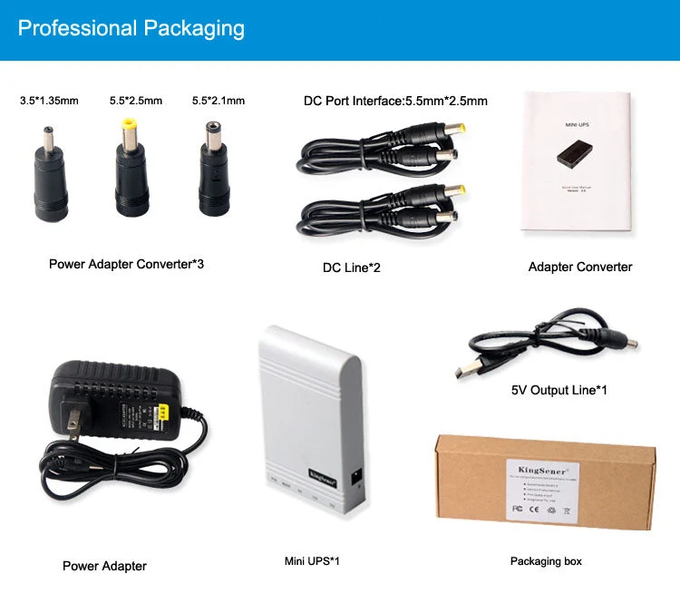 Mini Portable UPS 8800mAh 5V 12V DC Backup Power
