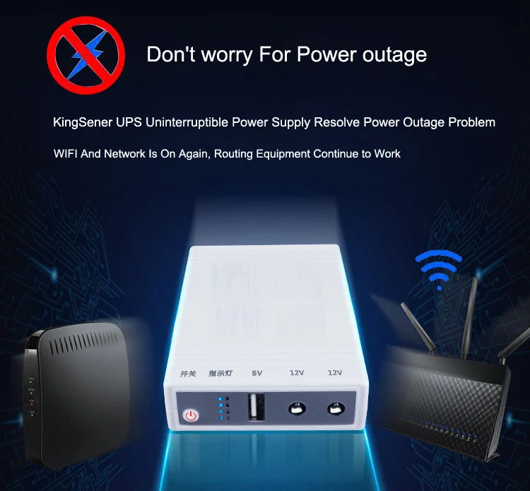Mini Portable UPS 8800mAh 5V 12V DC Backup Power