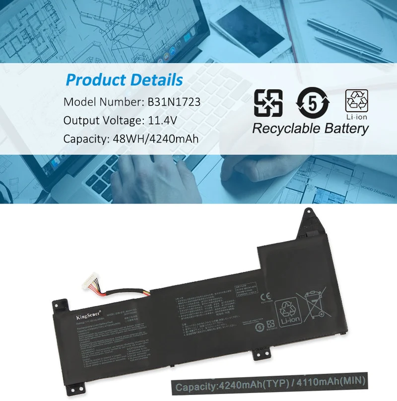B31N1723 Battery for ASUS VivoBook X570 K570 F570 48Wh