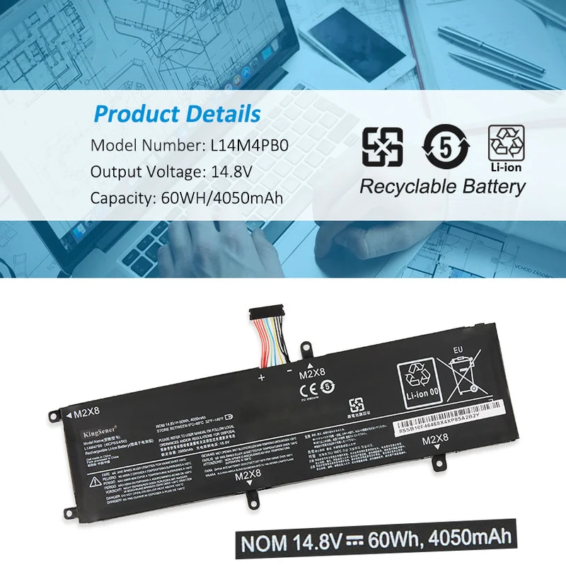 L14M4PB0 Battery for Lenovo Rescuer 14-ISK 15-ISK 60Wh