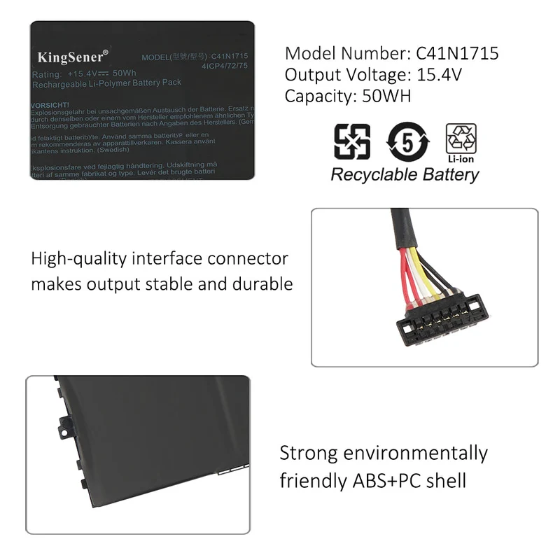 C41N1715 Battery for ASUS ZenBook 13 UX331UA Series 50Wh