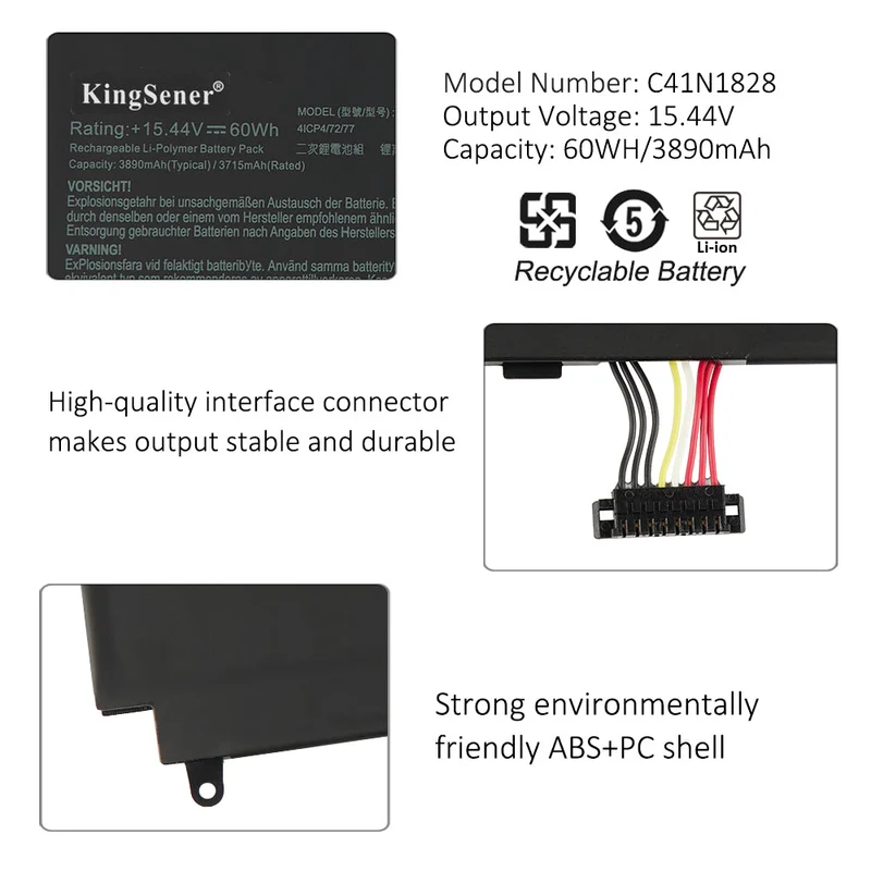 C41N1828 Battery for ASUS ROG Zephyrus S GX531GW GX531GV