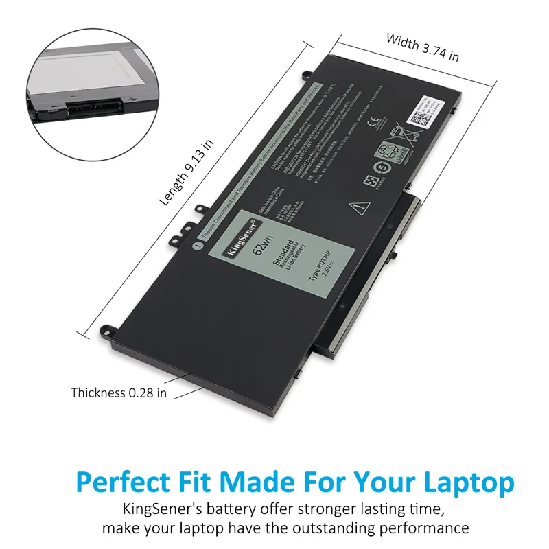 R0TMP Battery for Dell Latitude 14 5450 E5450 15 5550