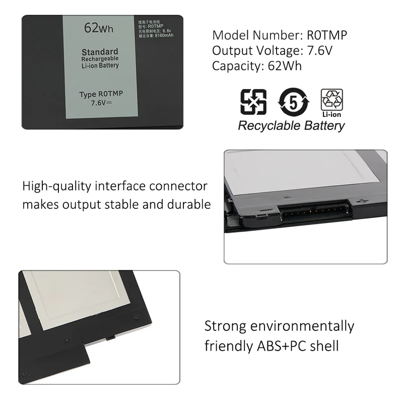 R0TMP Battery for Dell Latitude 14 5450 E5450 15 5550