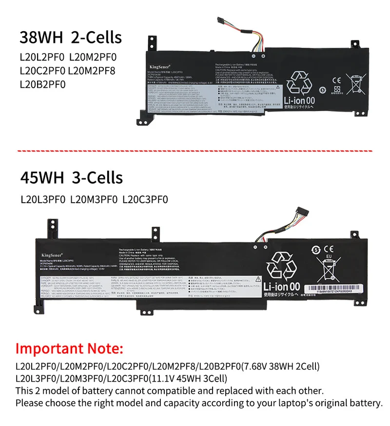 L20L2PF0 Battery for Lenovo IdeaPad 3-14 3-15 3-17 V14 V15