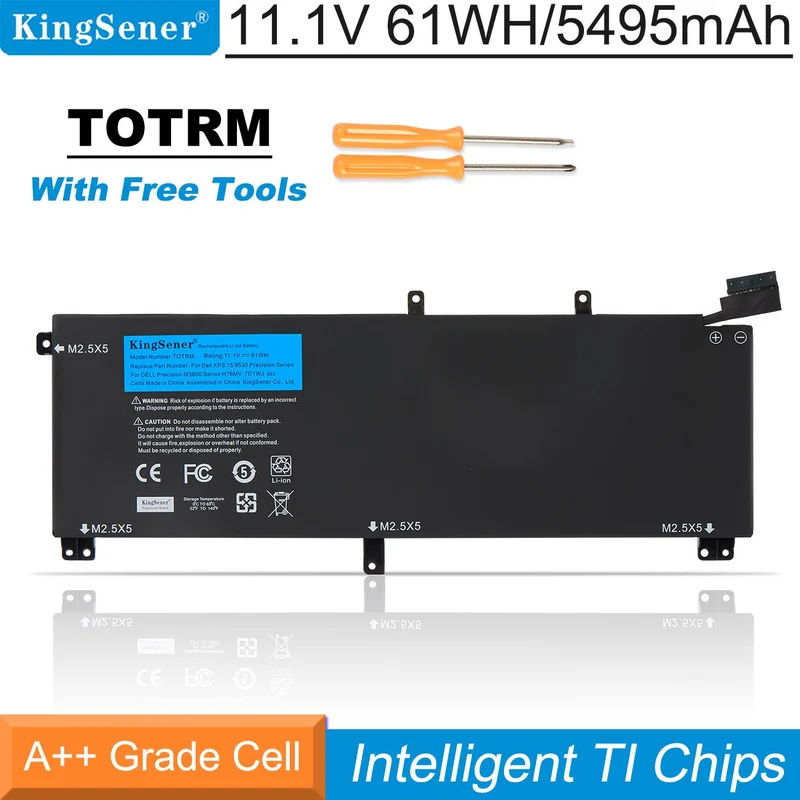 T0TRM Replacement Battery for Dell XPS 13 9350 9360 — 7.6V 60Wh