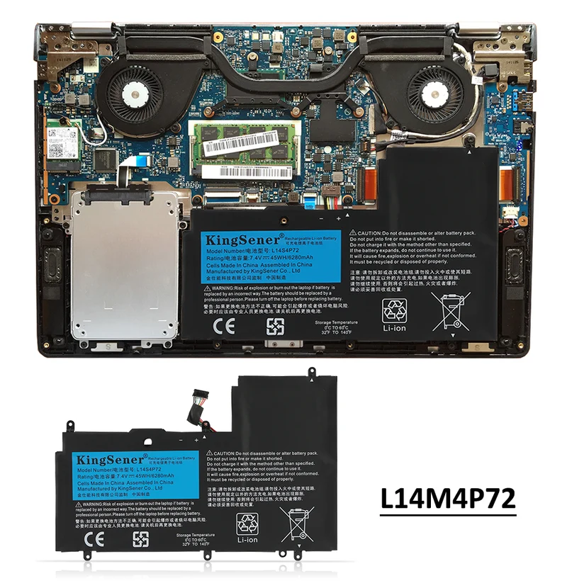 L14S4P72 L14M4P72 Laptop Battery for Lenovo Yoga 3 14 & Yoga 700 — 45Wh 7.4V