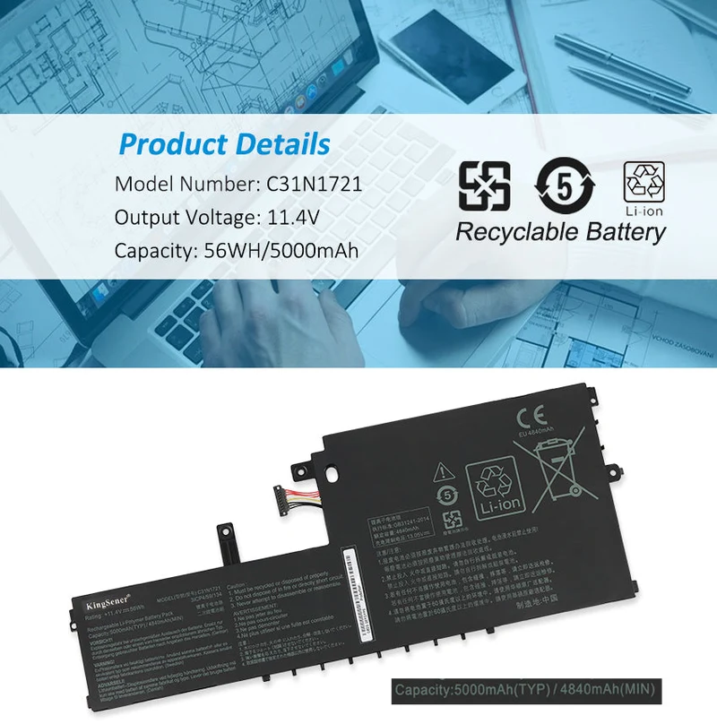 C31N1721 Laptop Battery for ASUS VivoBook E406 E406SA E406MA L406SA