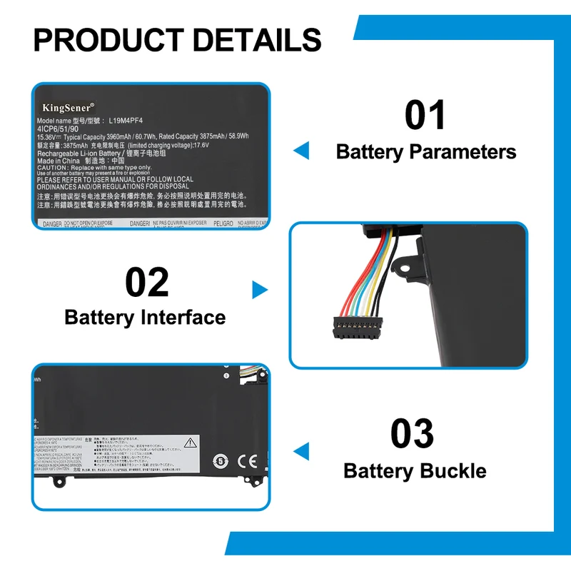 L19M4PF4 Battery for Lenovo Yoga Slim 7-14ARE 15.36V 60.37Wh