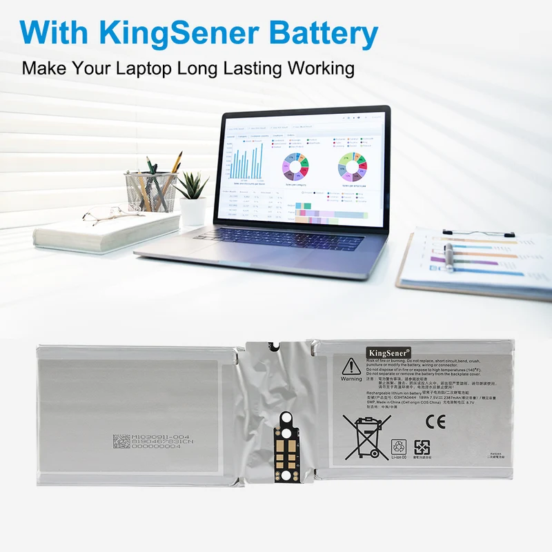 G3HTA044H G3HTA045H tablet battery For Microsoft Surface Book 2 Screen battery 7.5V 2387mAh 18Wh