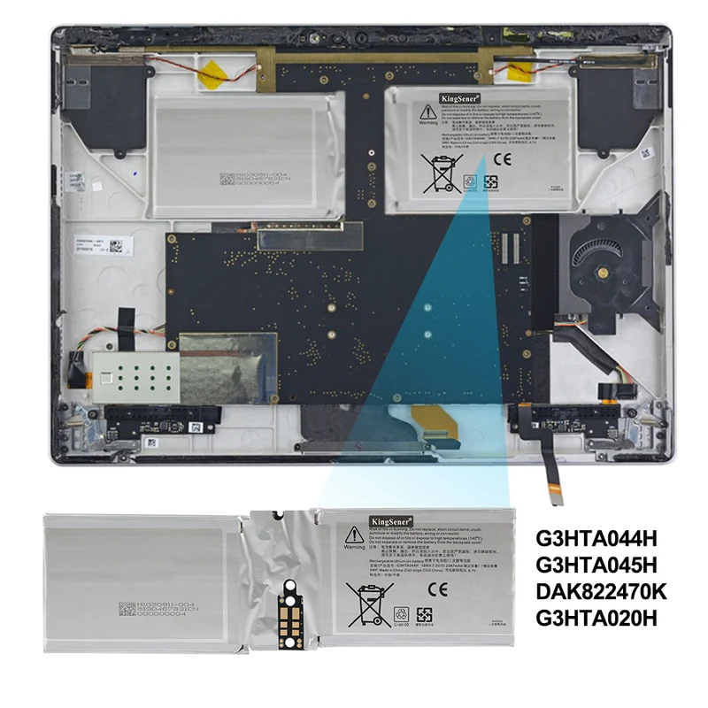 G3HTA044H G3HTA045H tablet battery For Microsoft Surface Book 2 Screen battery 7.5V 2387mAh 18Wh