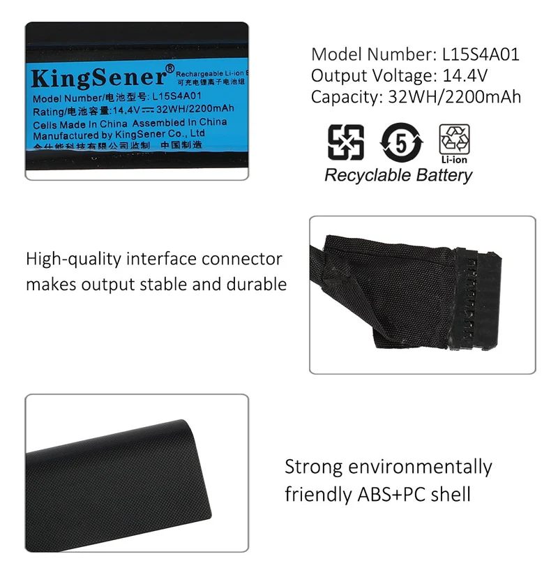 L15L4A01 Battery for Lenovo IdeaPad 100 300 V4400 Series
